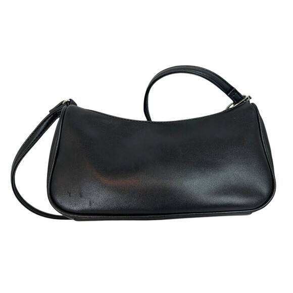 Whimsical Y2K Style Baguette Shoulder Bag Handbag Black w Butterfly Chain Detail - Picture 2 of 8